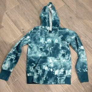 Boys blue/teal/white tie dye hoodie
